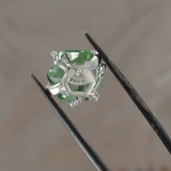 SOLD-David Yurman Diamond Prasiolite Stud Earrings - Picture 4 of 6